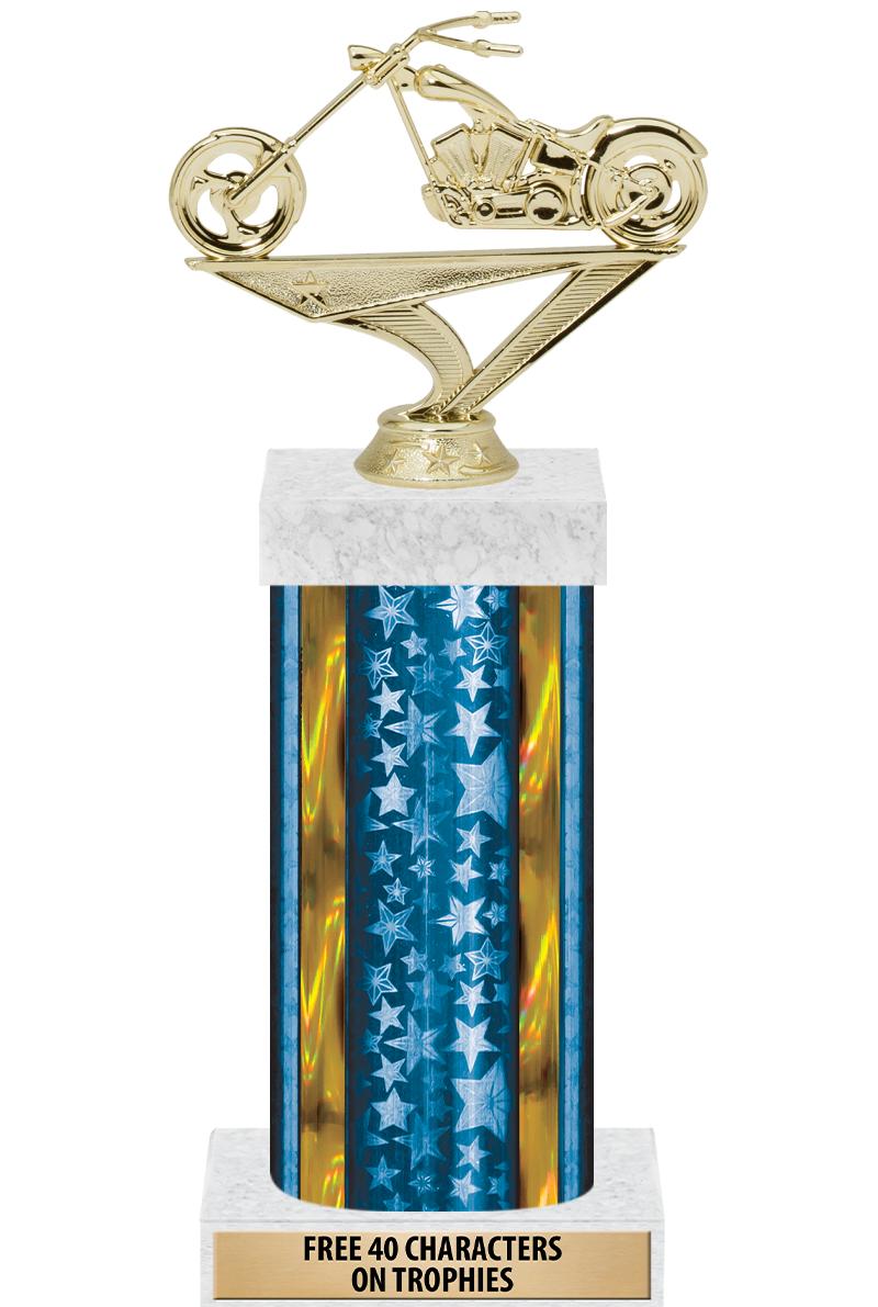 14"BLUE/GD-STARS-GD FIG/SQUARE