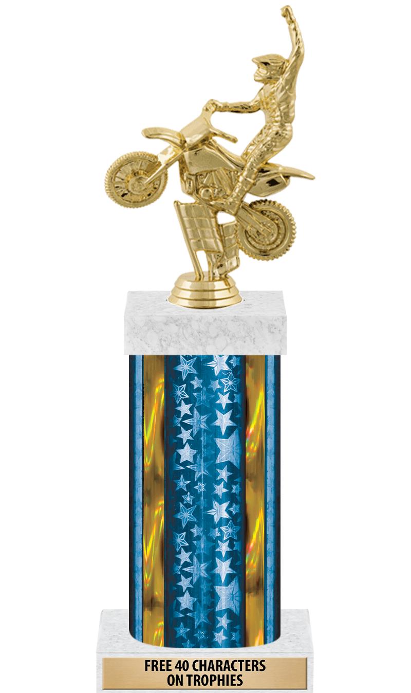 14"BLUE/GD-STARS-GD FIG/SQUARE