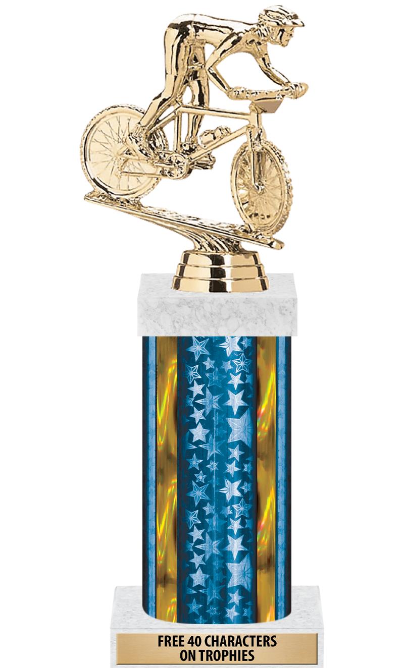 14"BLUE/GD-STARS-GD FIG/SQUARE