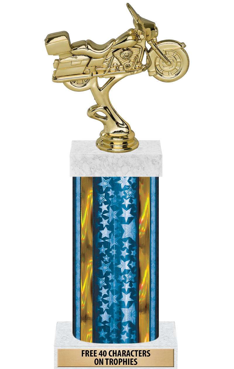 14"BLUE/GD-STARS-GD FIG/SQUARE