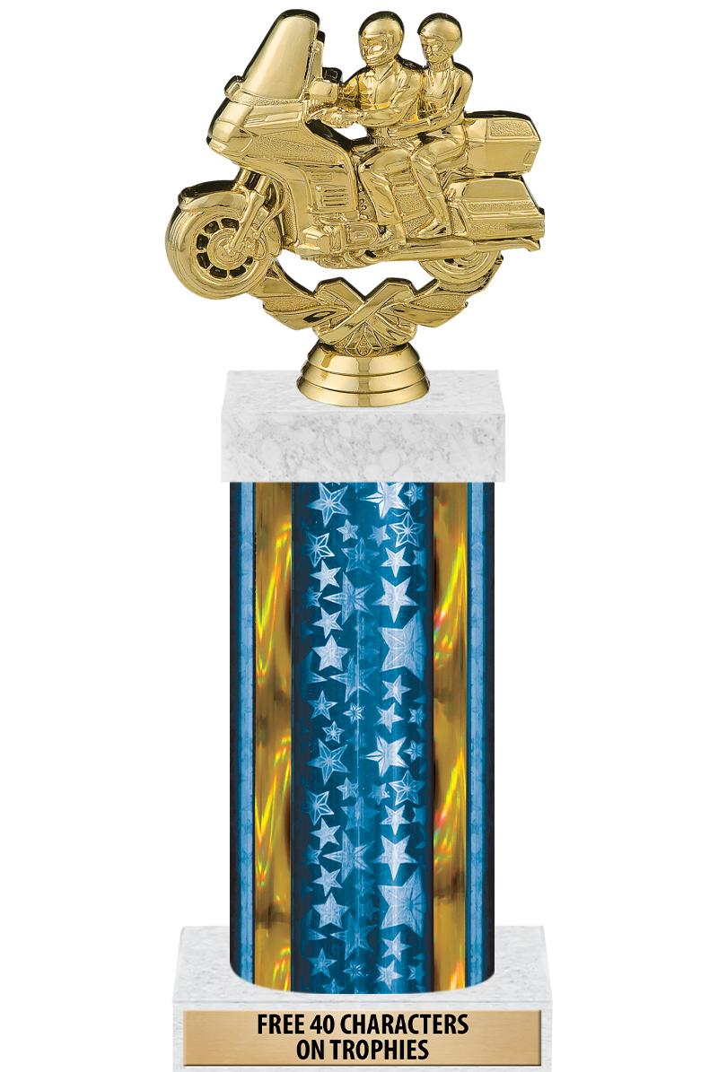 14"BLUE/GD-STARS-GD FIG/SQUARE