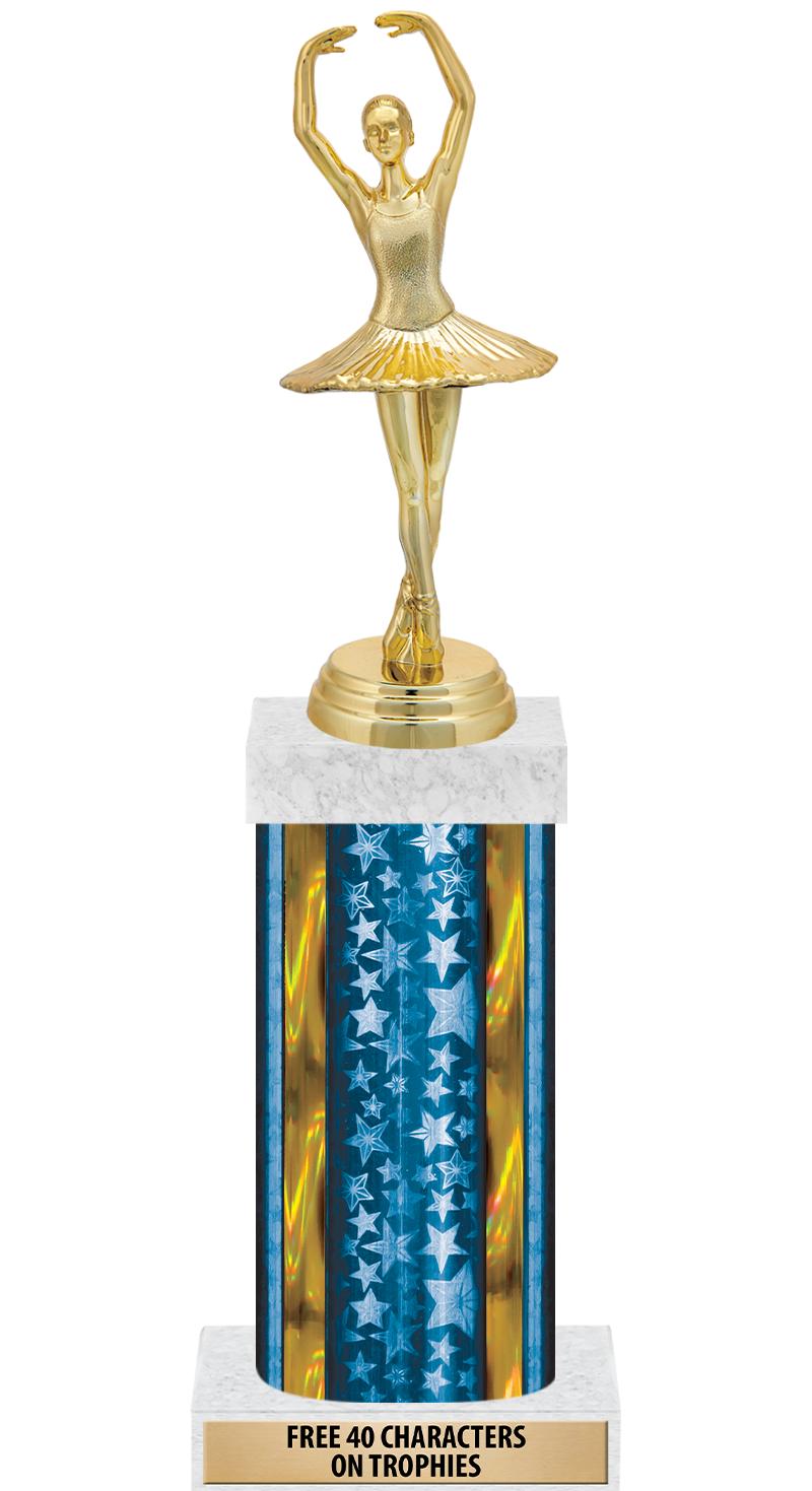 14"BLUE/GD-STARS-GD FIG/SQUARE