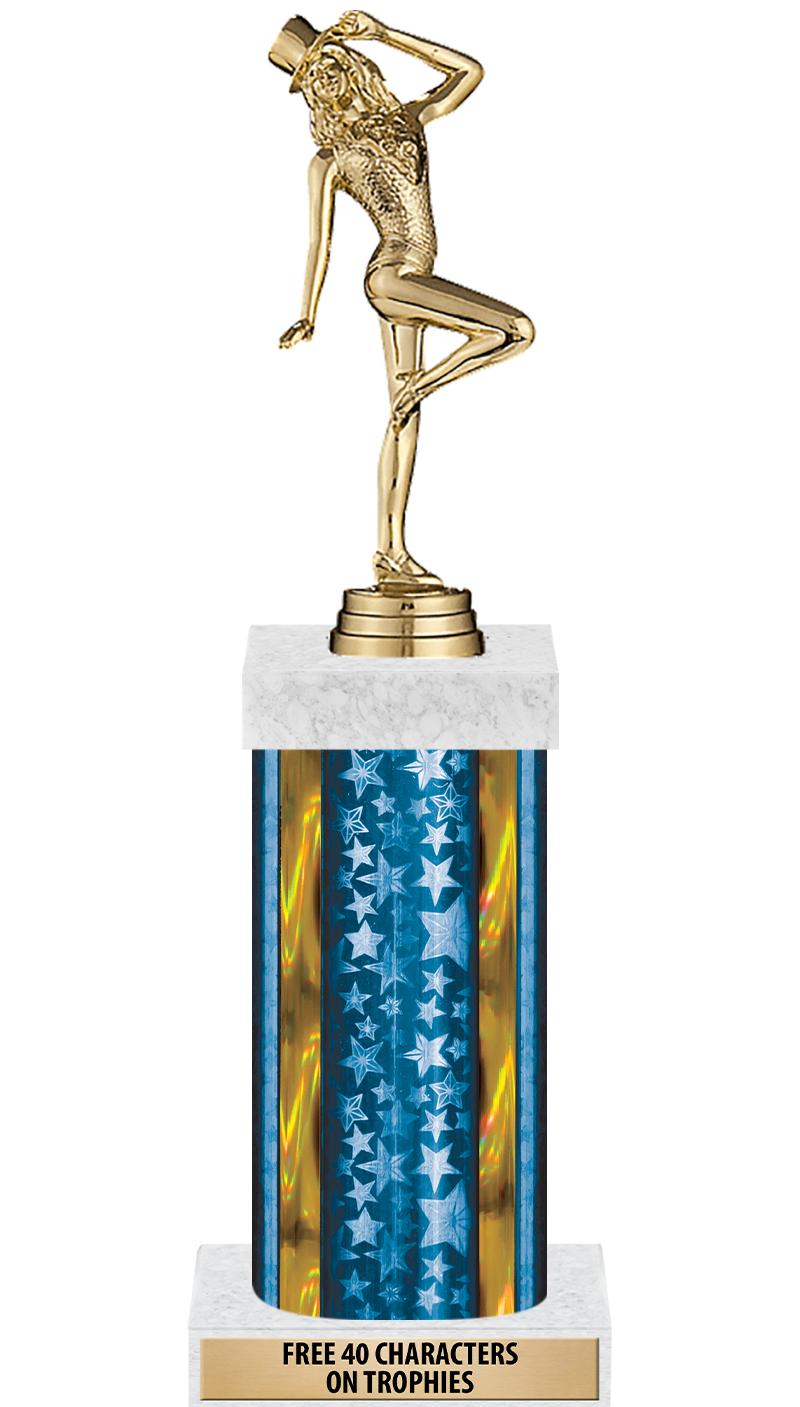 14"BLUE/GD-STARS-GD FIG/SQUARE