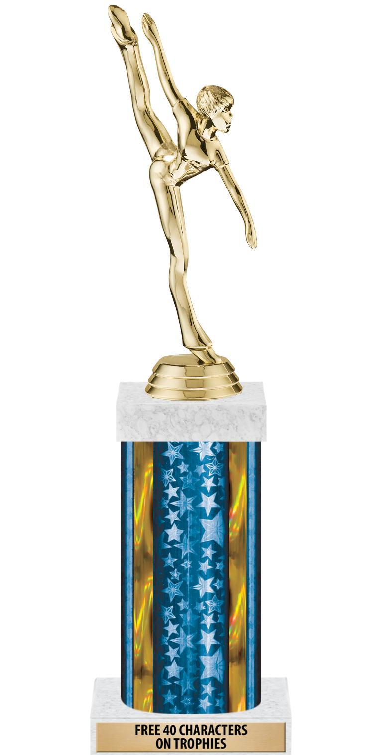 14"BLUE/GD-STARS-GD FIG/SQUARE