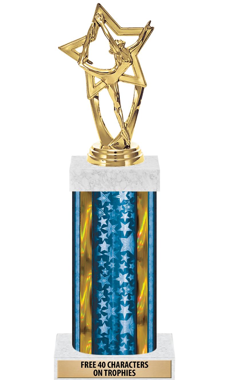 14"BLUE/GD-STARS-GD FIG/SQUARE