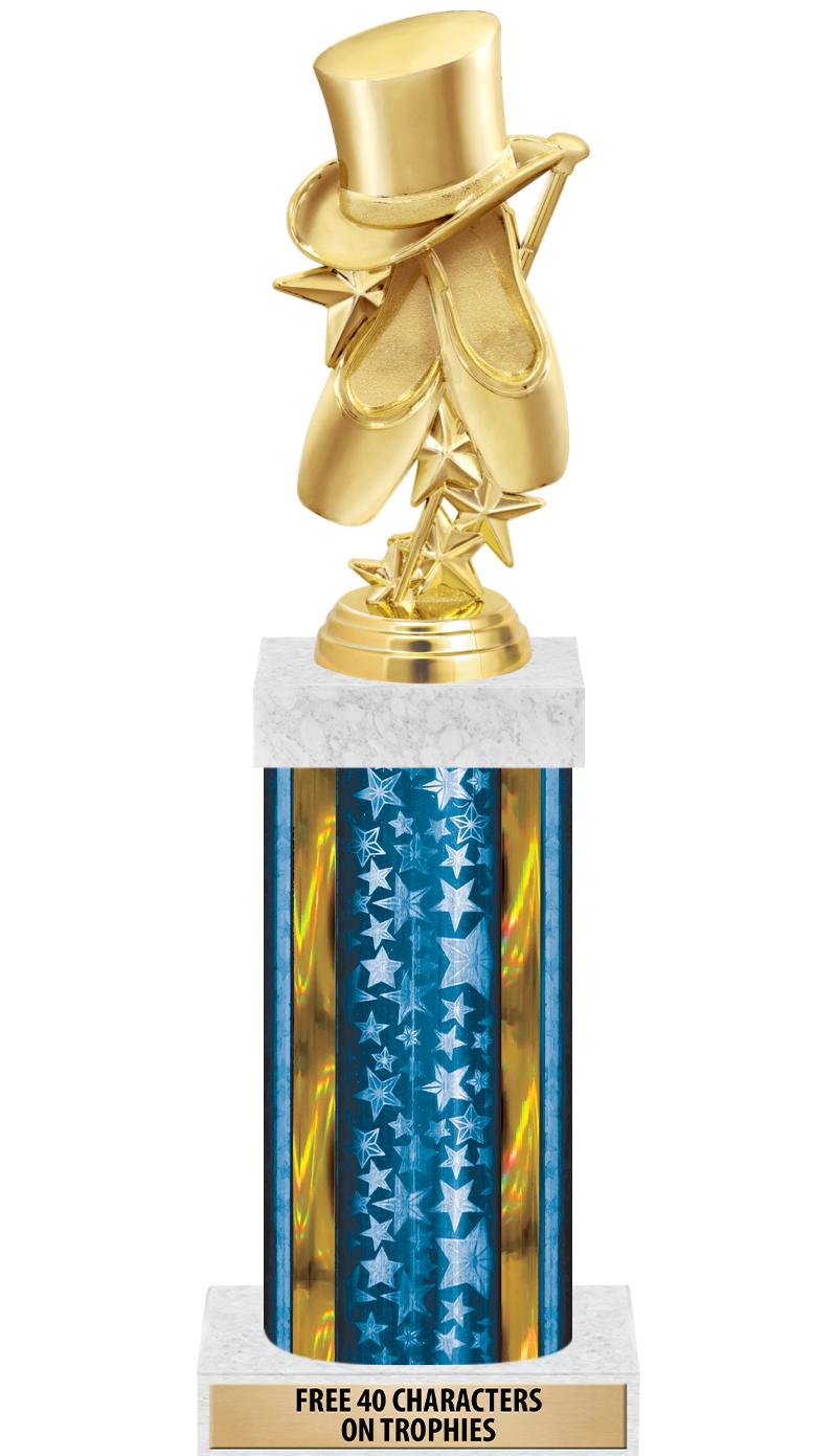 14"BLUE/GD-STARS-GD FIG/SQUARE