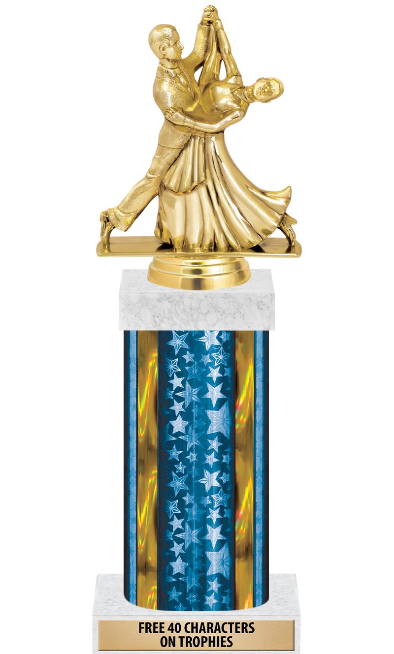 14"BLUE/GD-STARS-GD FIG/SQUARE