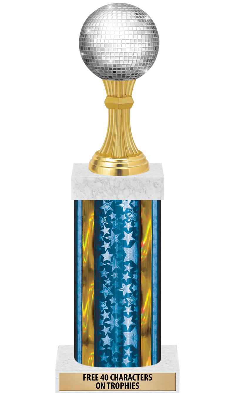 14"BLUE/GD-STARS-GD FIG/SQUARE