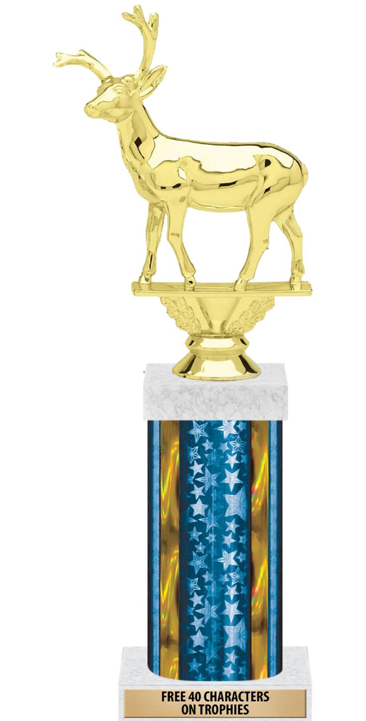 14"BLUE/GD-STARS-GD FIG/SQUARE