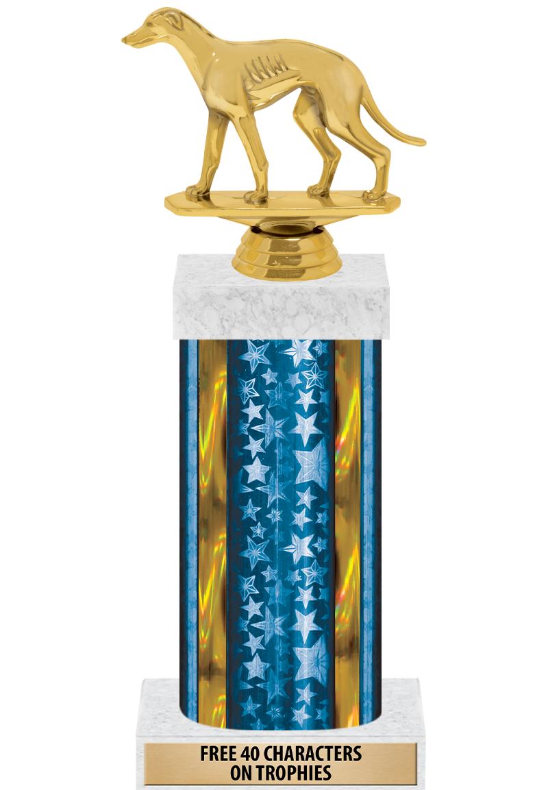 14"BLUE/GD-STARS-GD FIG/SQUARE