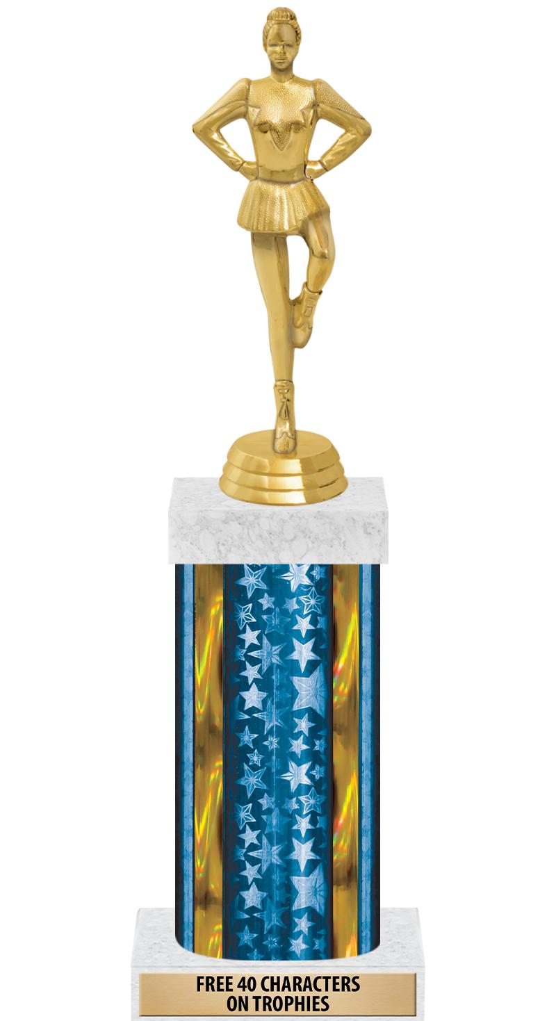 14"BLUE/GD-STARS-GD FIG/SQUARE