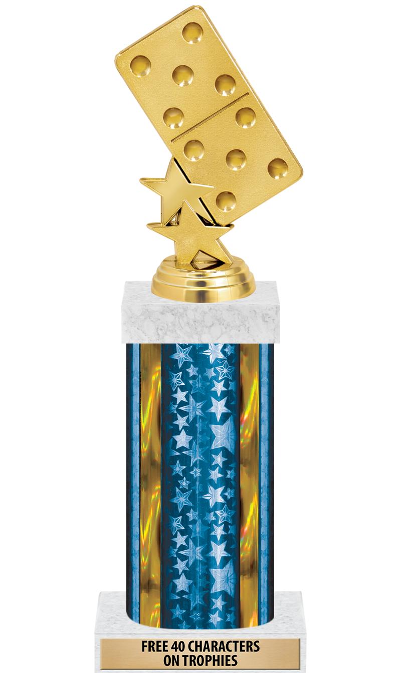 14"BLUE/GD-STARS-GD FIG/SQUARE