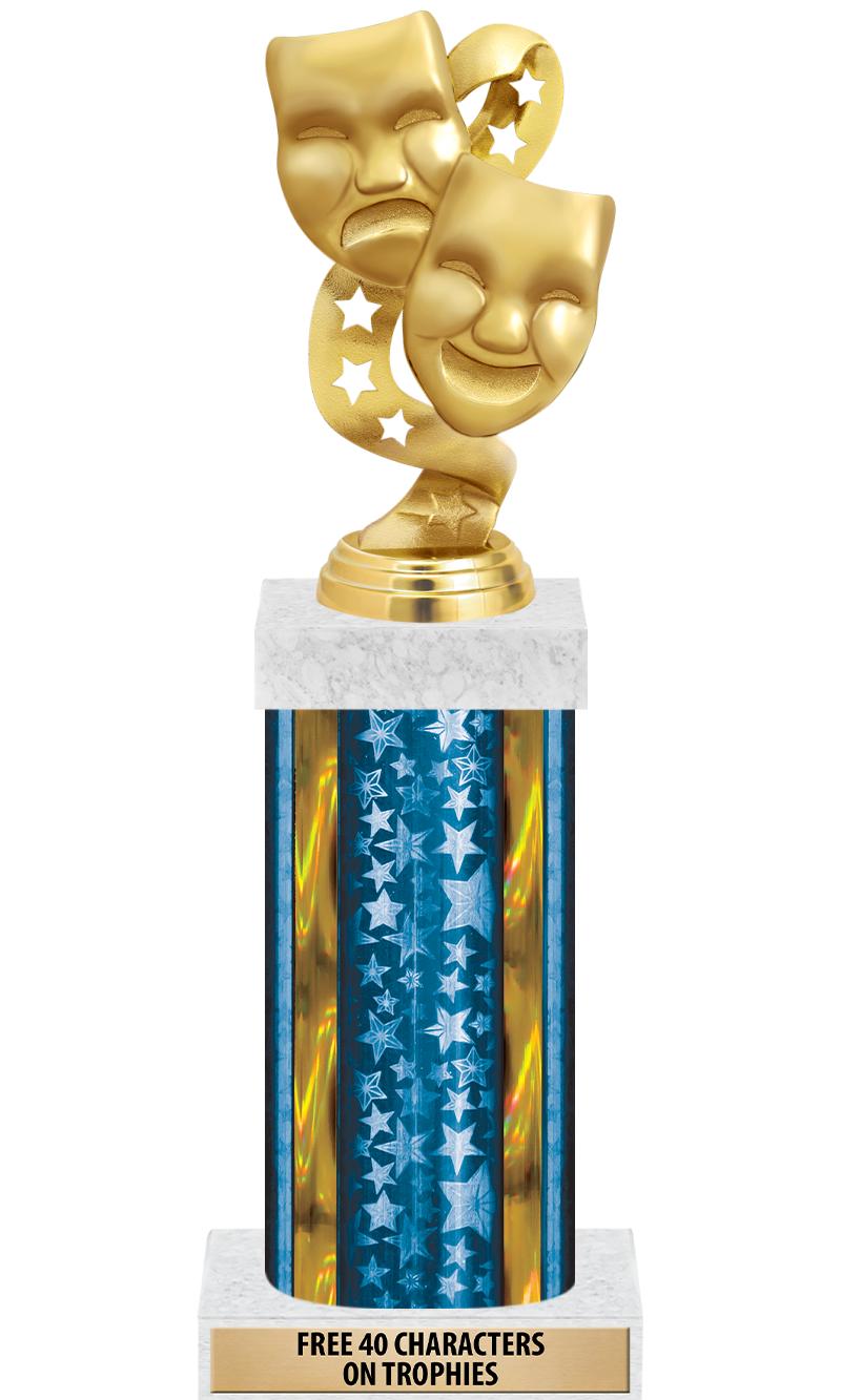 14"BLUE/GD-STARS-GD FIG/SQUARE