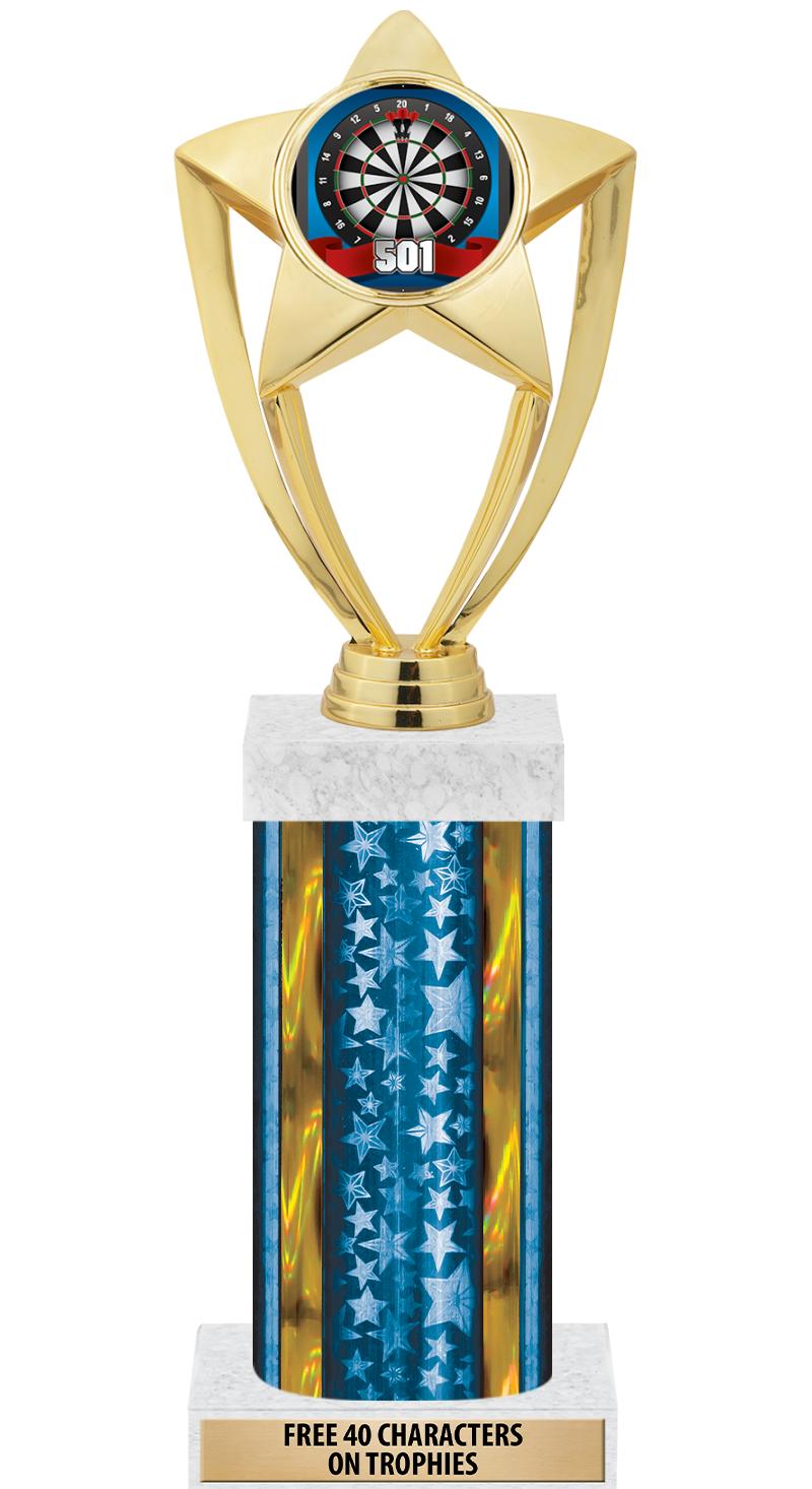 14"BLUE/GD-STARS-GD FIG/SQUARE