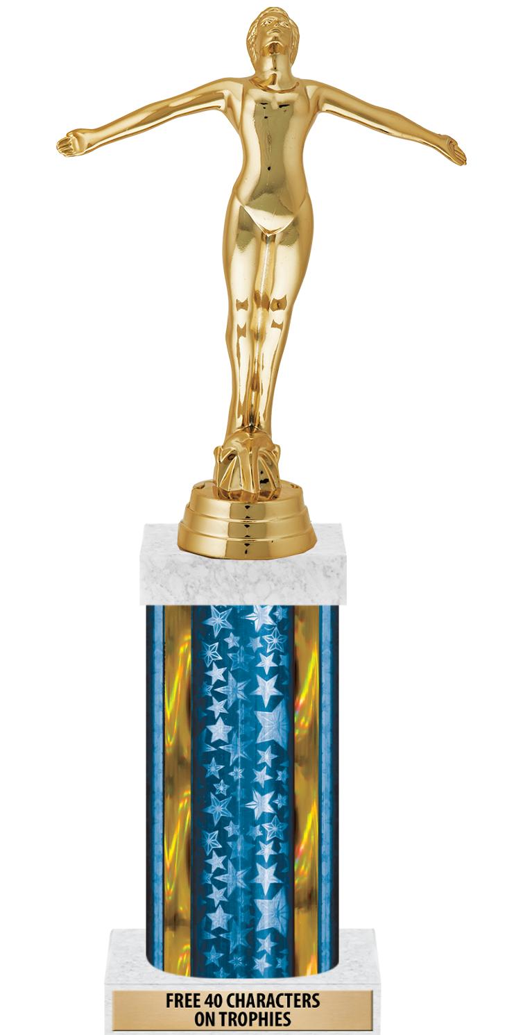 14"BLUE/GD-STARS-GD FIG/SQUARE