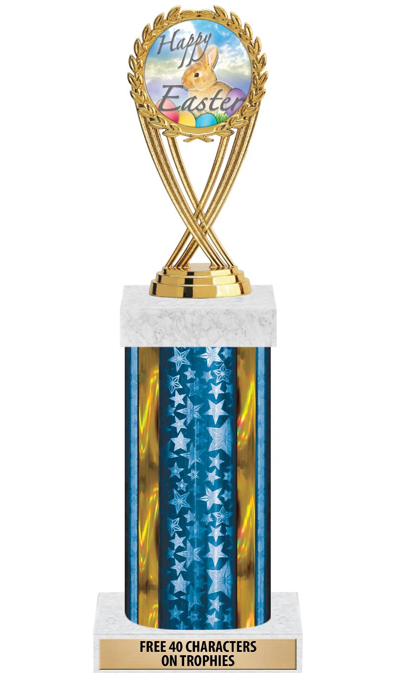 14"BLUE/GD-STARS-GD FIG/SQUARE