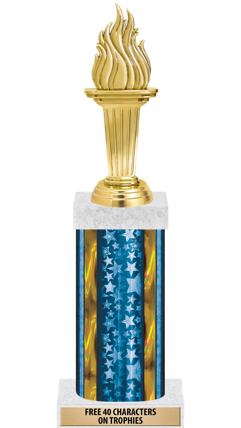 14"BLUE/GD-STARS-GD FIG/SQUARE