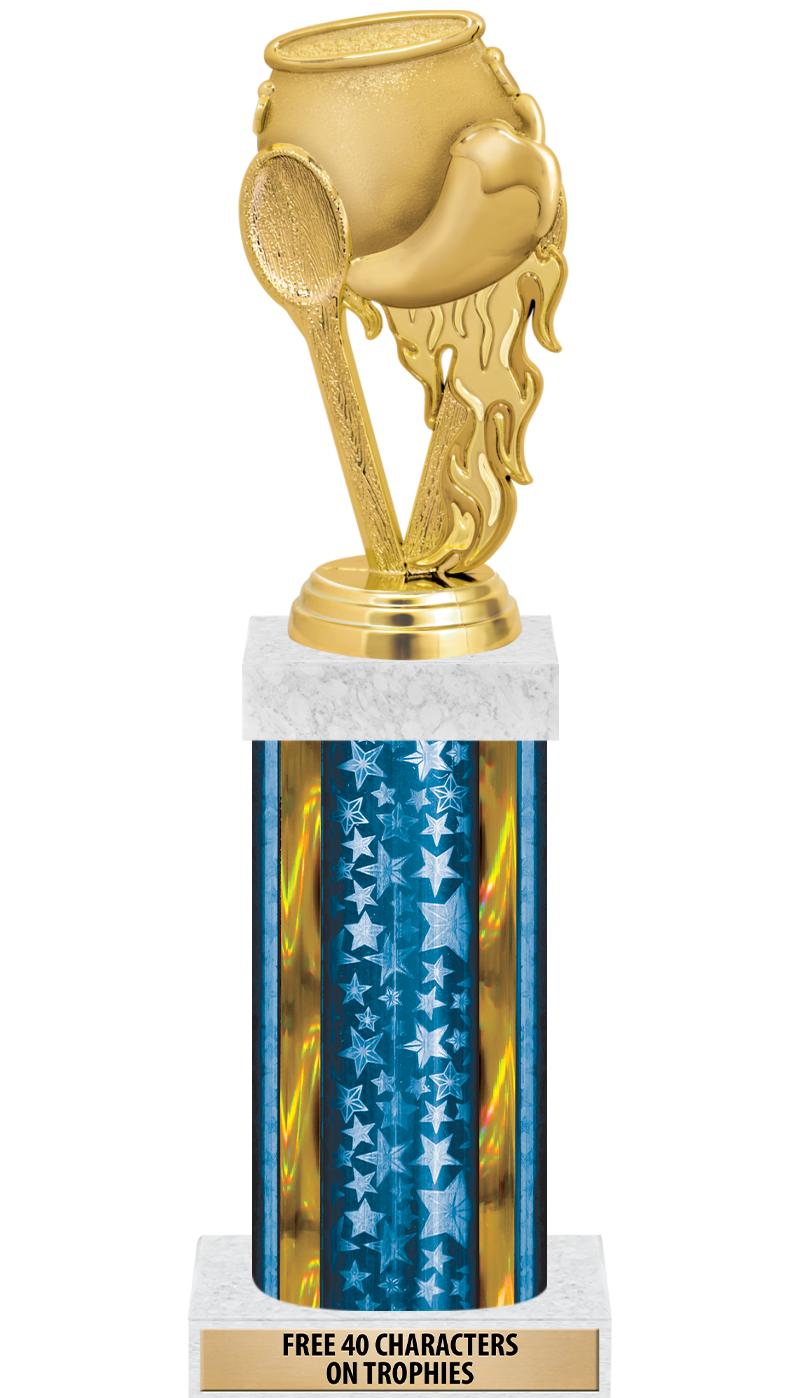 14"BLUE/GD-STARS-GD FIG/SQUARE