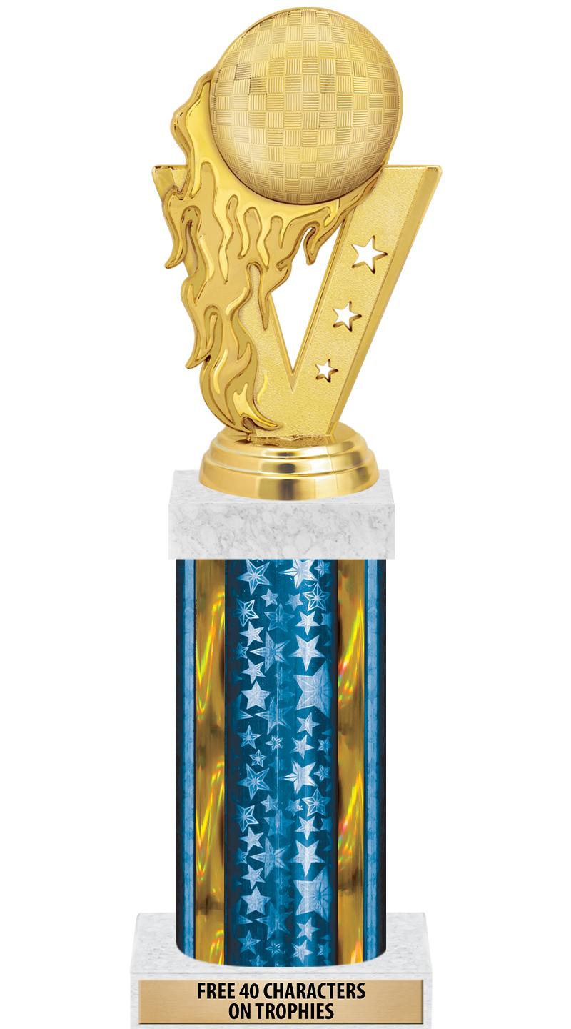 14"BLUE/GD-STARS-GD FIG/SQUARE