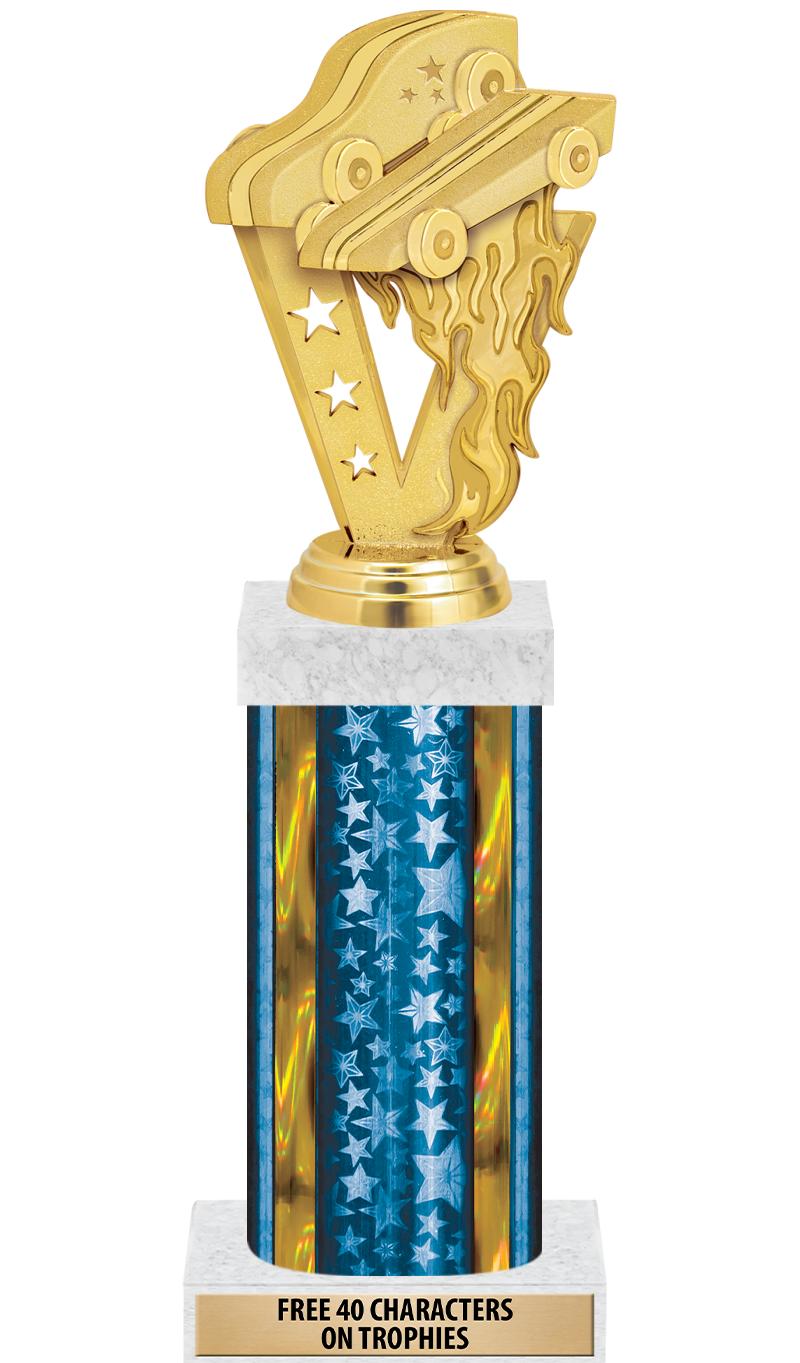 14"BLUE/GD-STARS-GD FIG/SQUARE