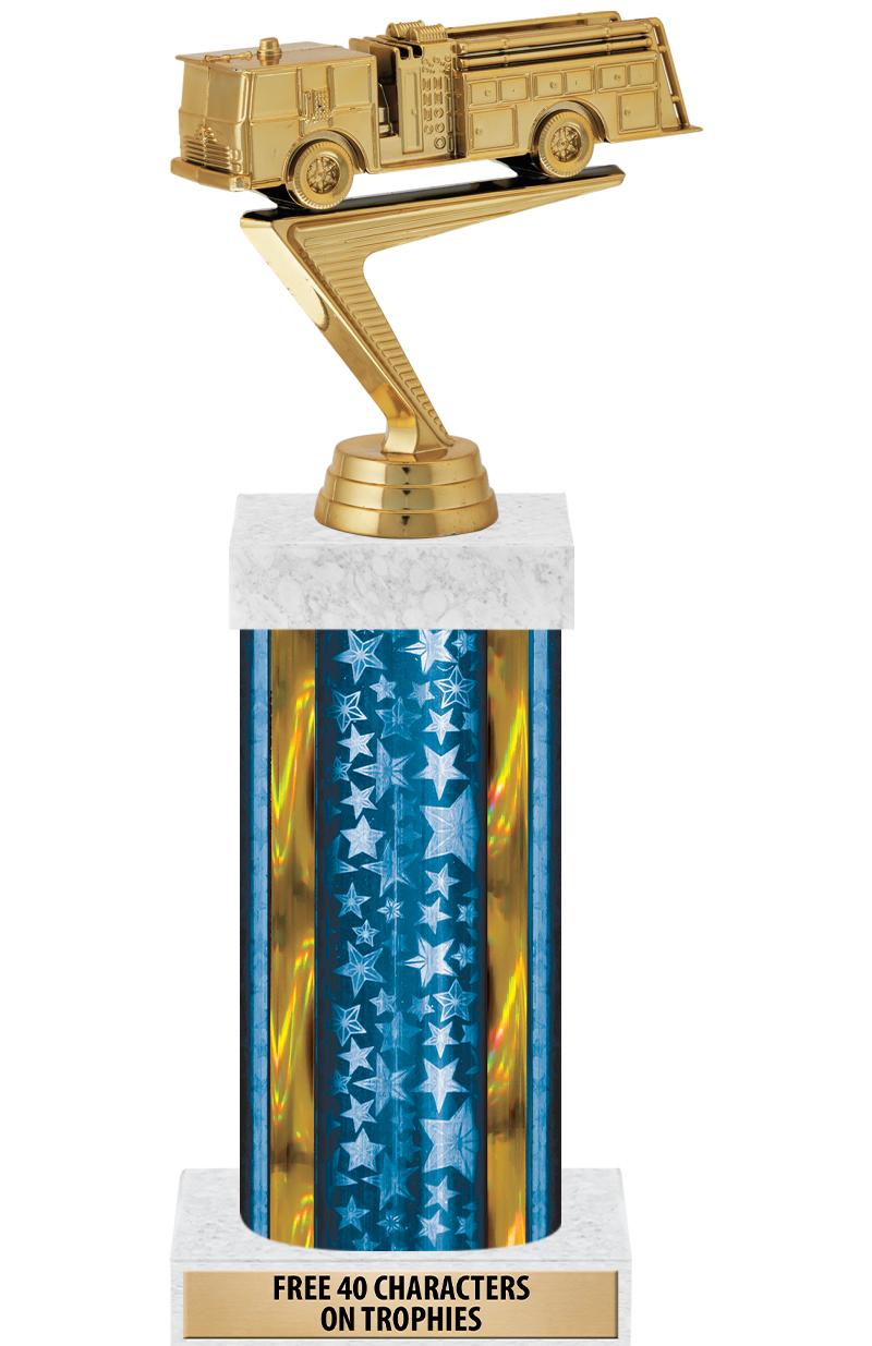 14"BLUE/GD-STARS-GD FIG/SQUARE