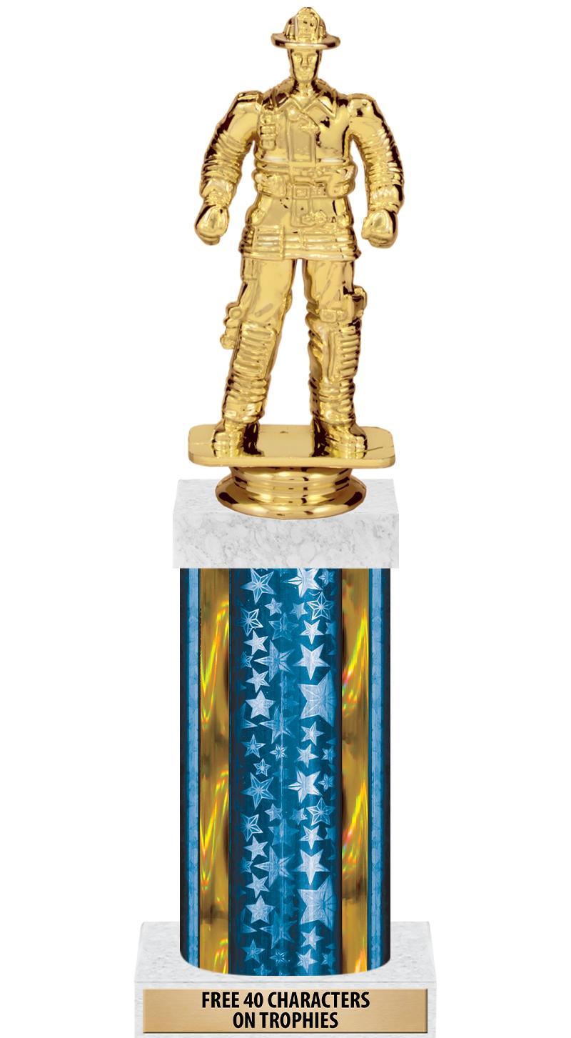 14"BLUE/GD-STARS-GD FIG/SQUARE