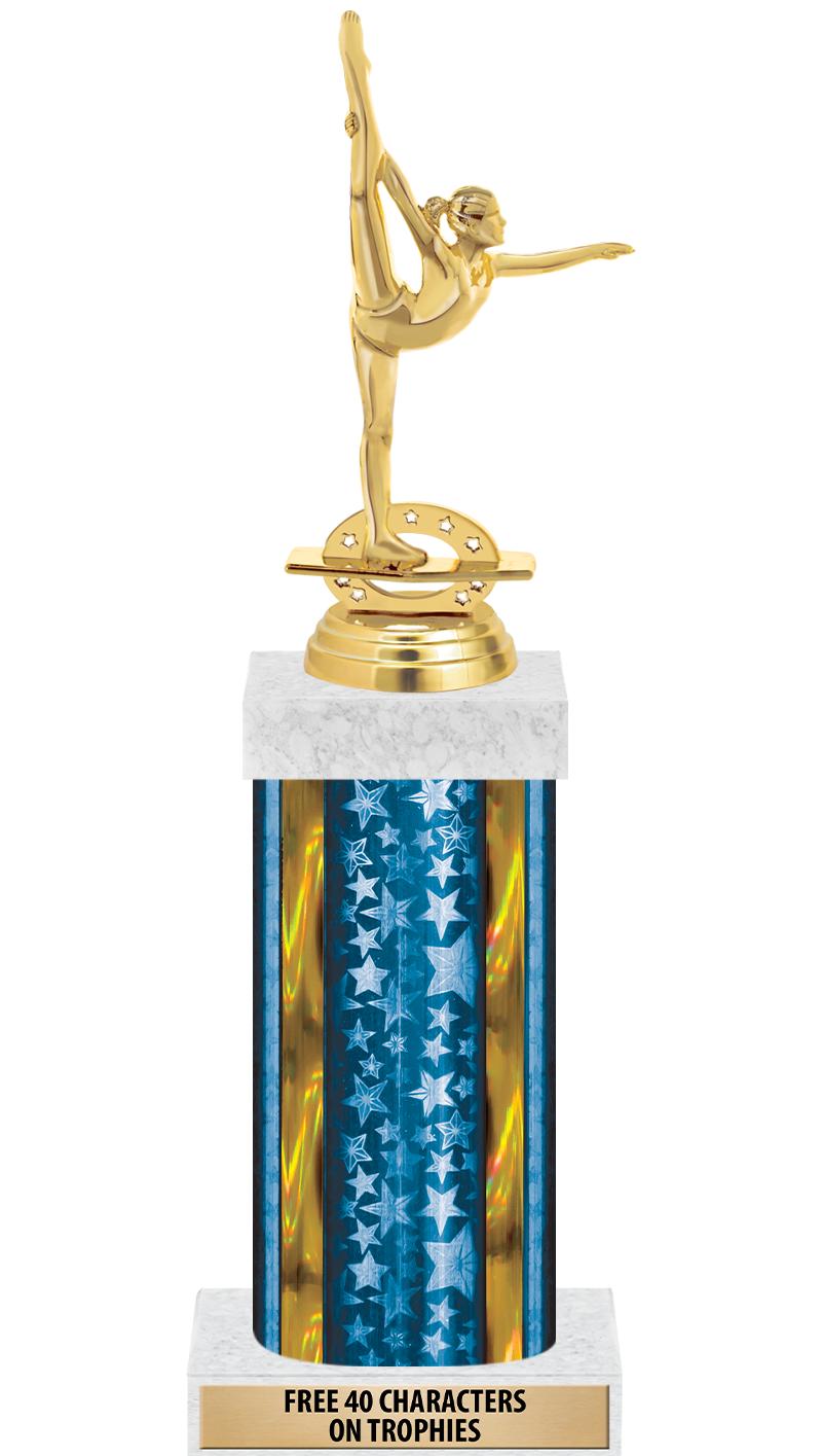 14"BLUE/GD-STARS-GD FIG/SQUARE