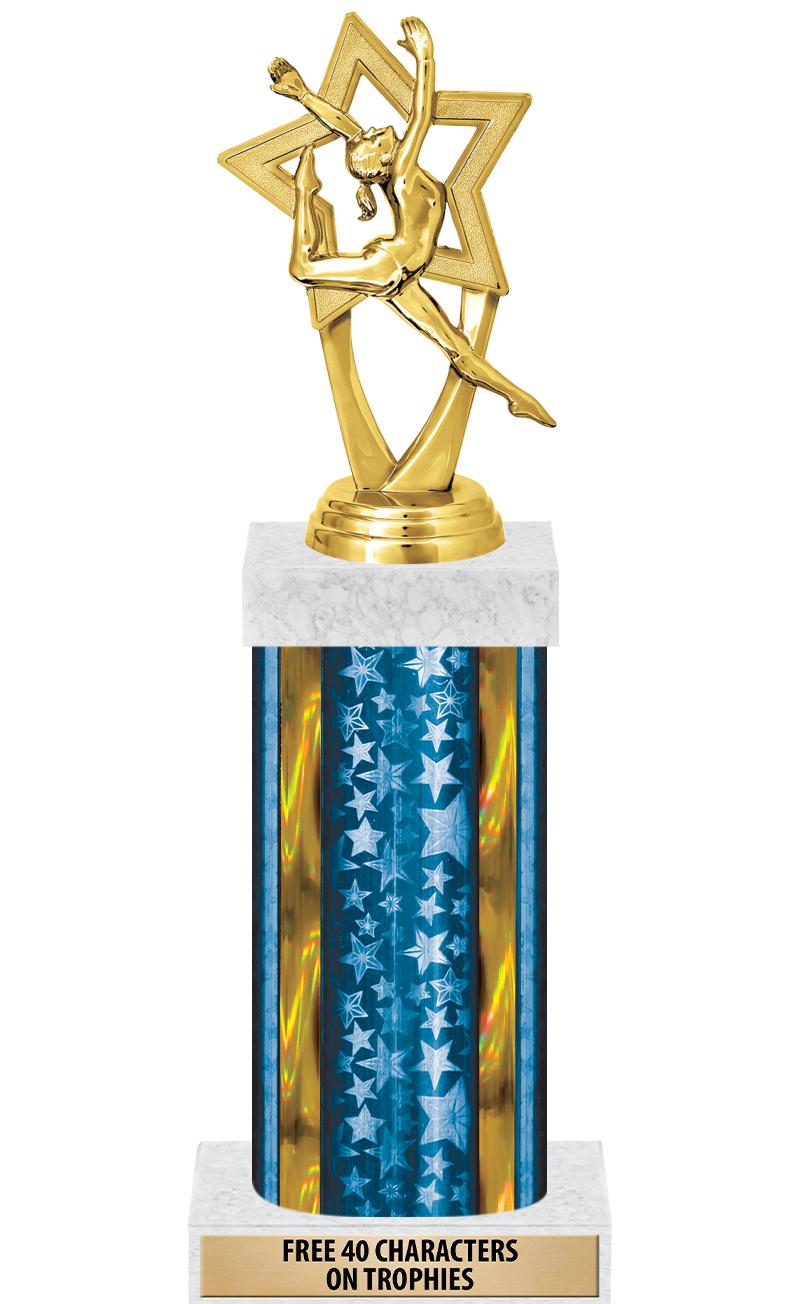 14"BLUE/GD-STARS-GD FIG/SQUARE