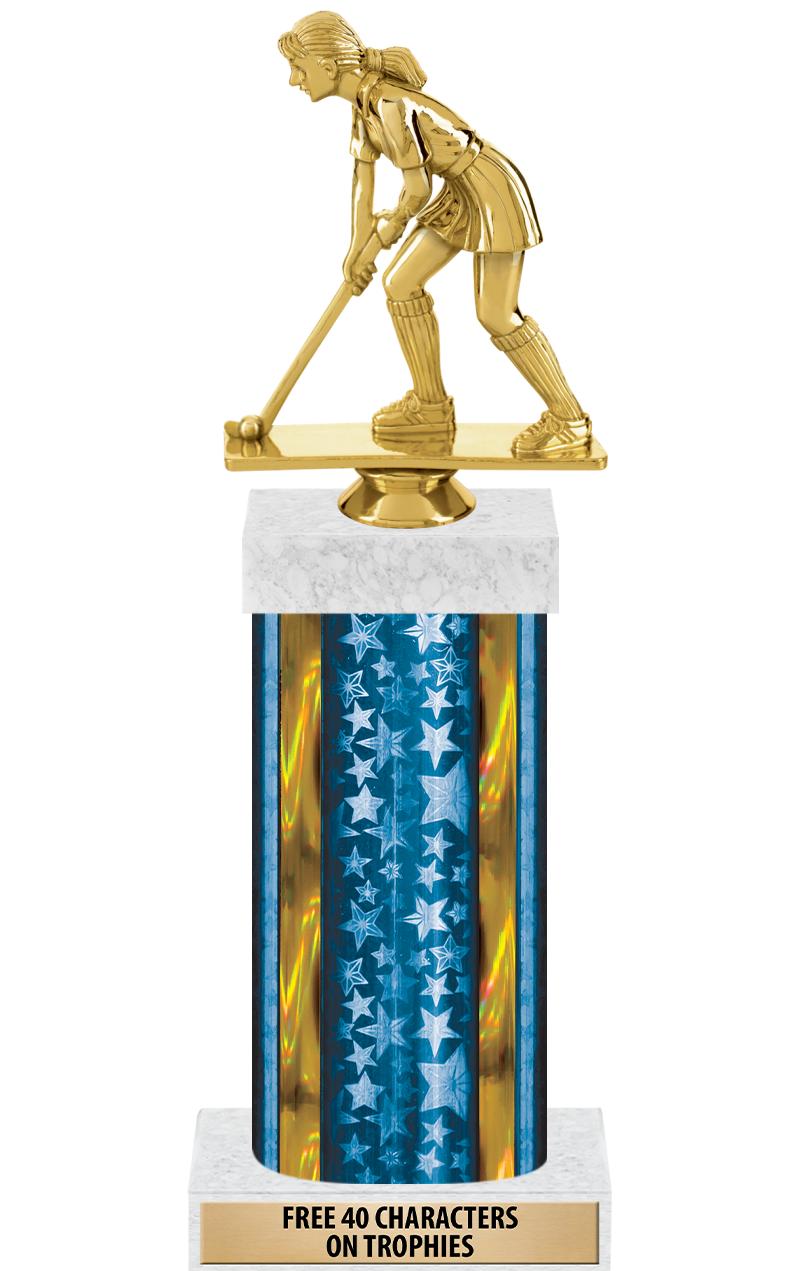 14"BLUE/GD-STARS-GD FIG/SQUARE