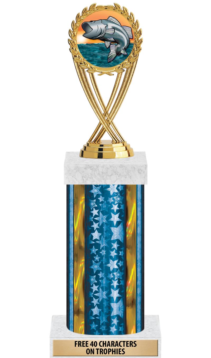 14"BLUE/GD-STARS-GD FIG/SQUARE