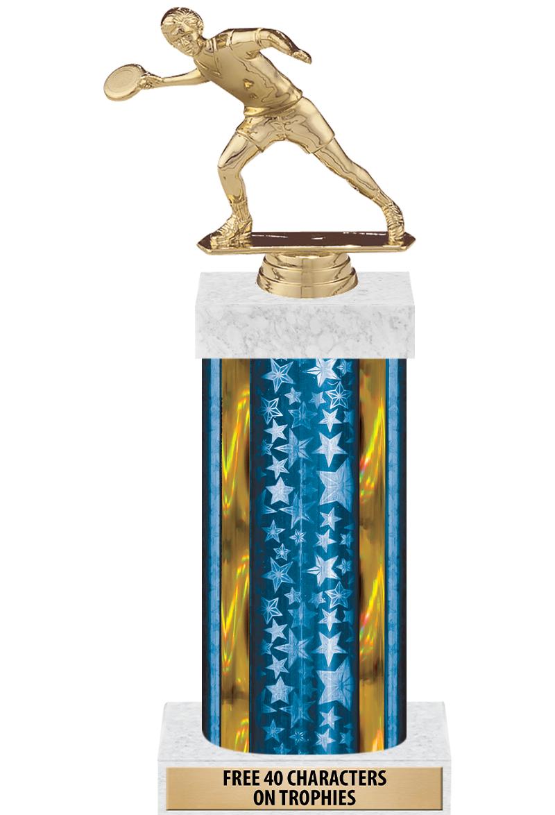 14"BLUE/GD-STARS-GD FIG/SQUARE