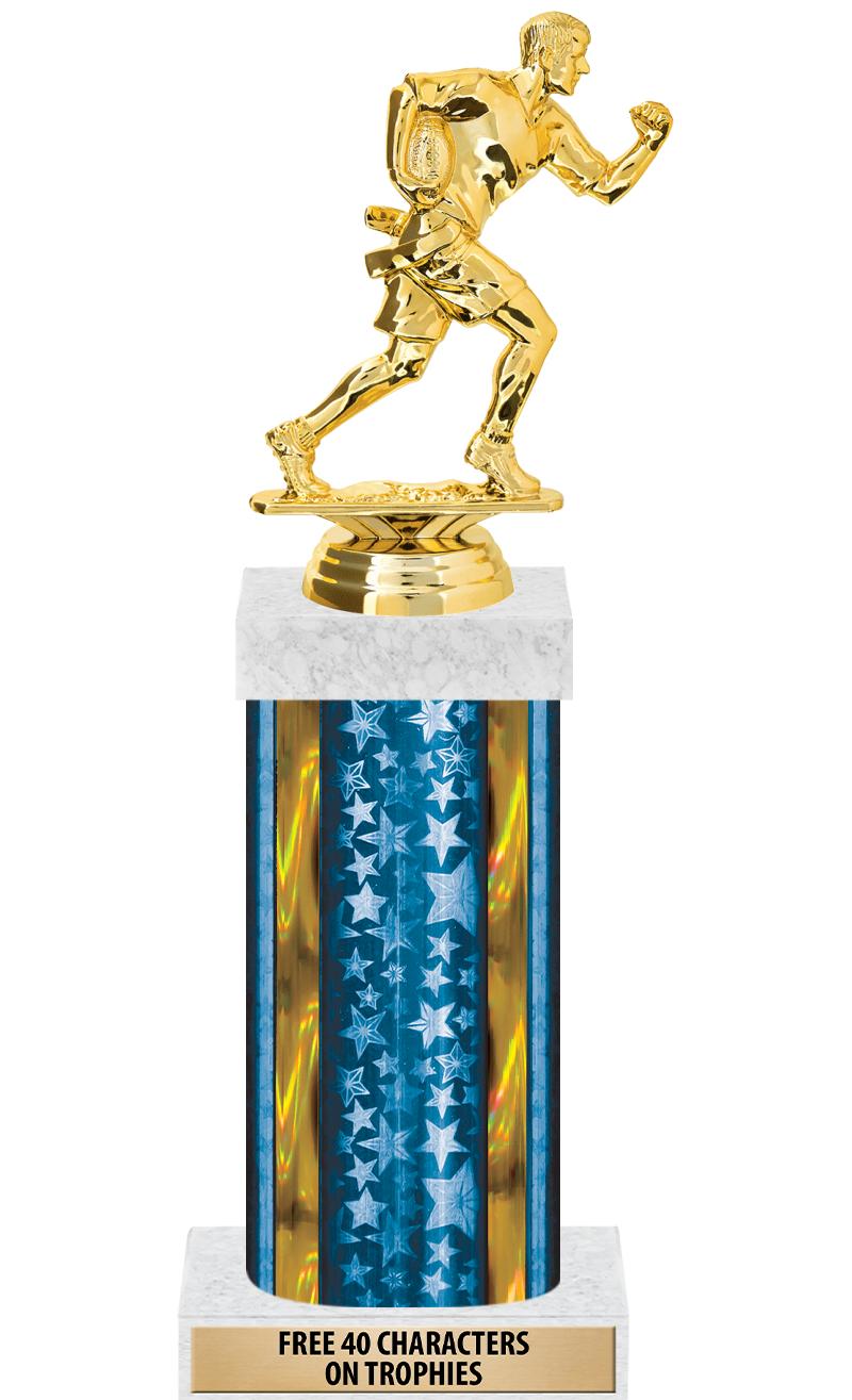 14"BLUE/GD-STARS-GD FIG/SQUARE