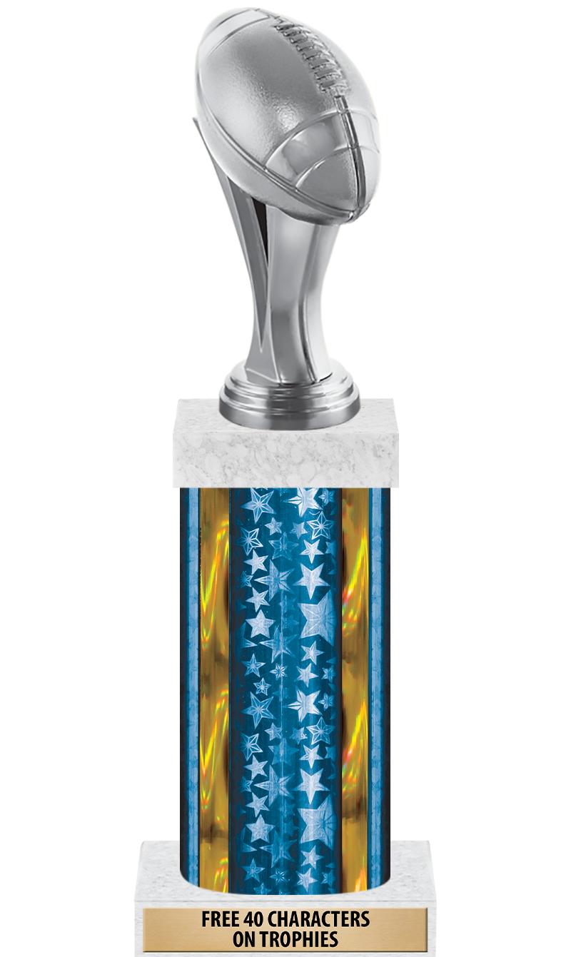 14"BLUE/GD-STARS-GD FIG/SQUARE