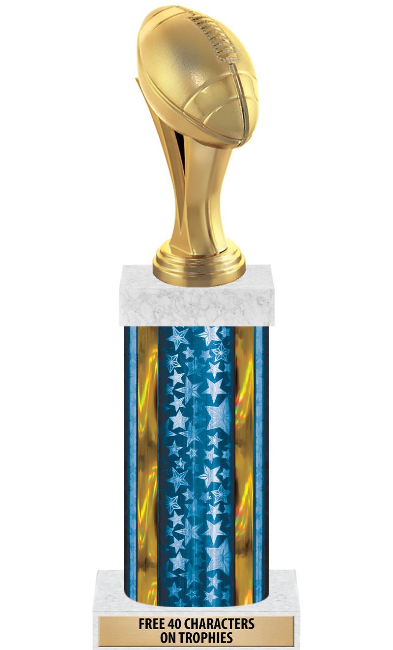 14"BLUE/GD-STARS-GD FIG/SQUARE