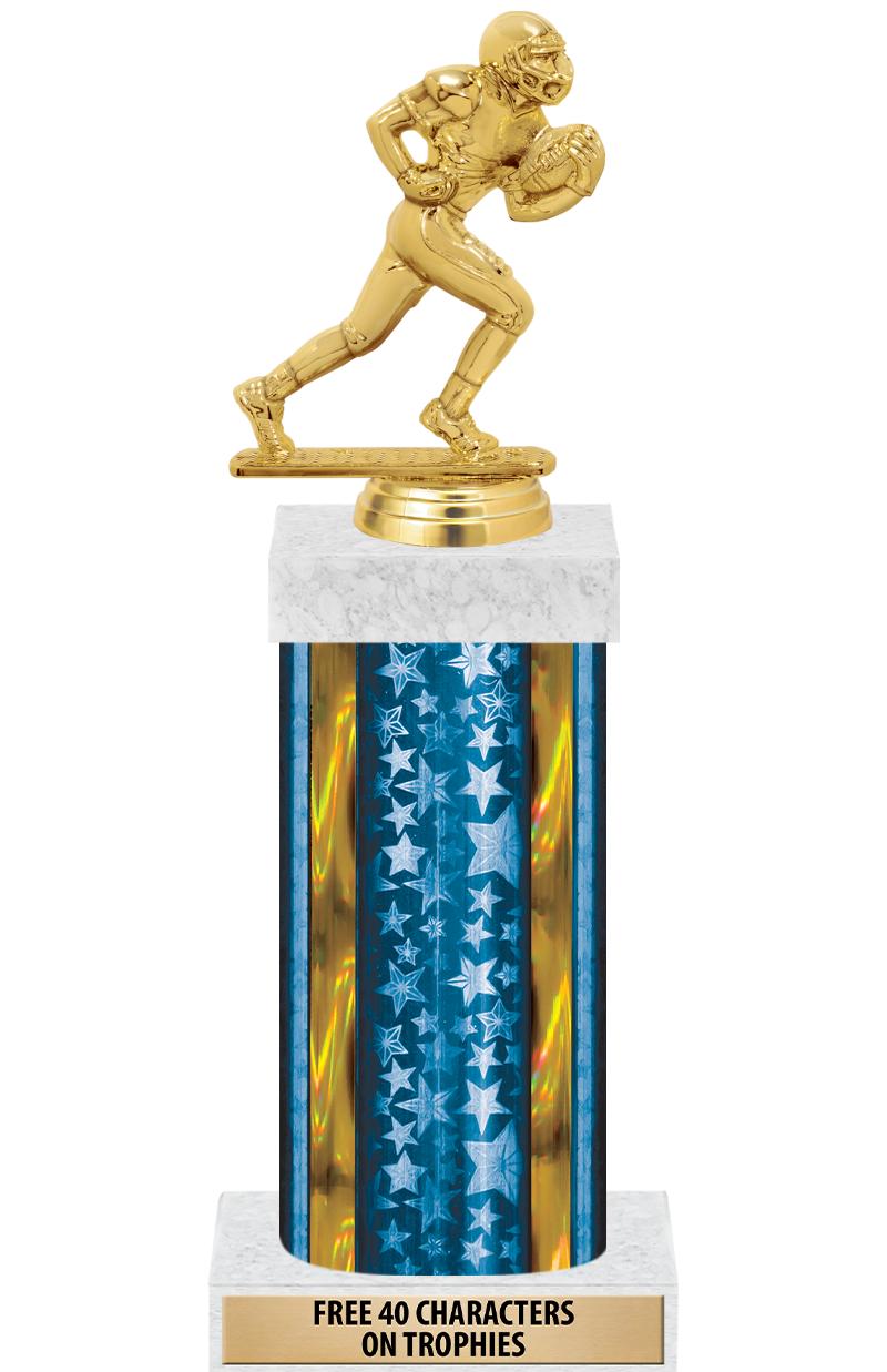 14"BLUE/GD-STARS-GD FIG/SQUARE