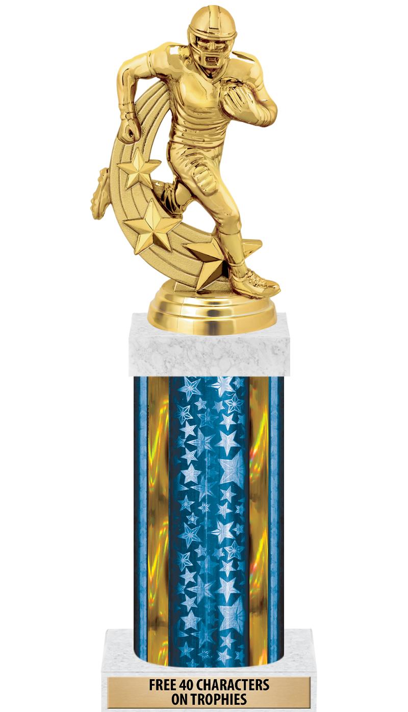 14"BLUE/GD-STARS-GD FIG/SQUARE