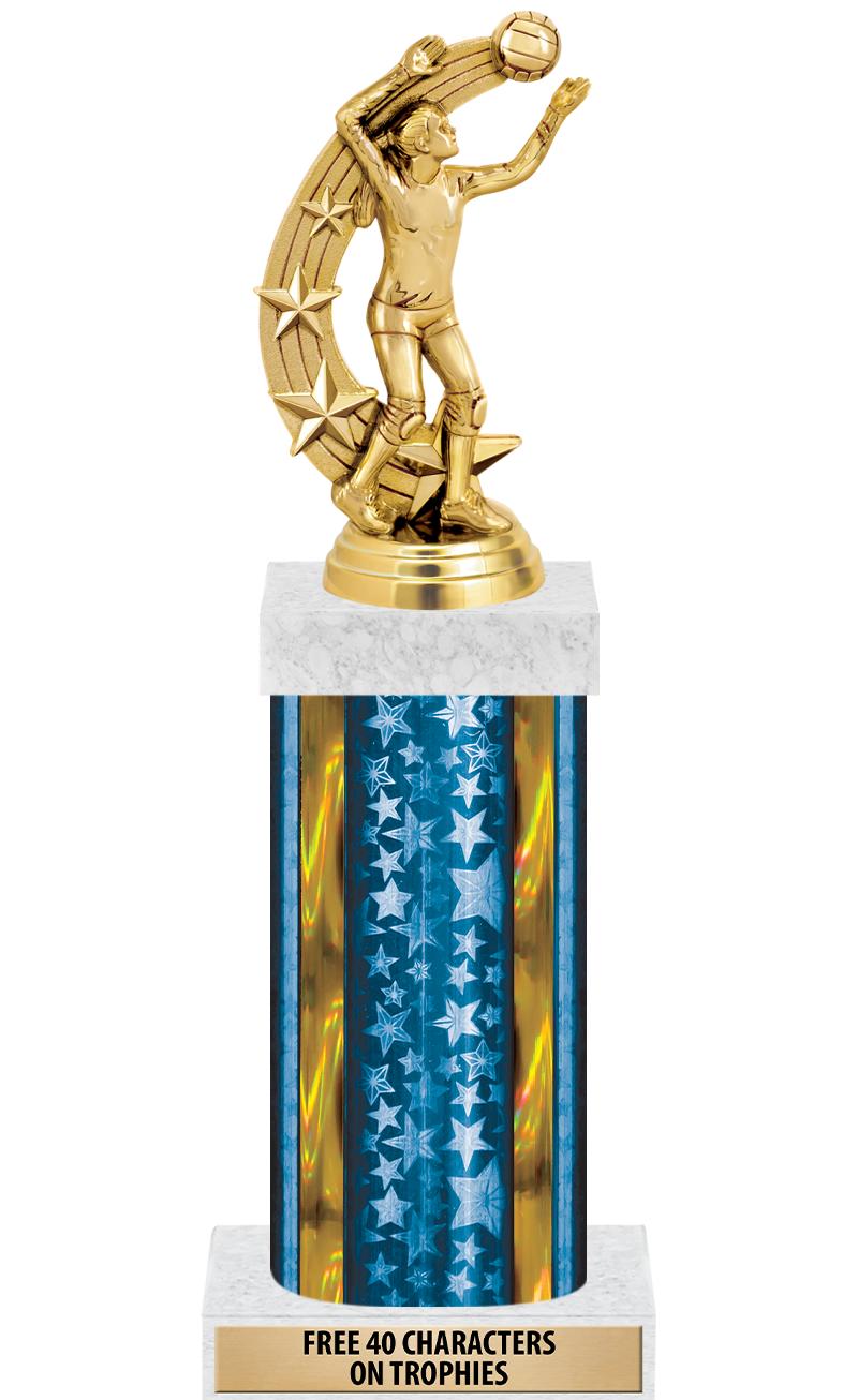 14"BLUE/GD-STARS-GD FIG/SQUARE