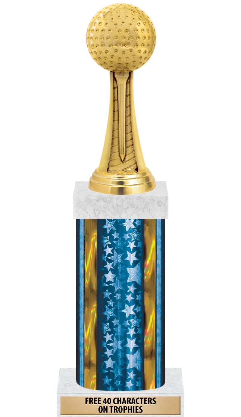 14"BLUE/GD-STARS-GD FIG/SQUARE