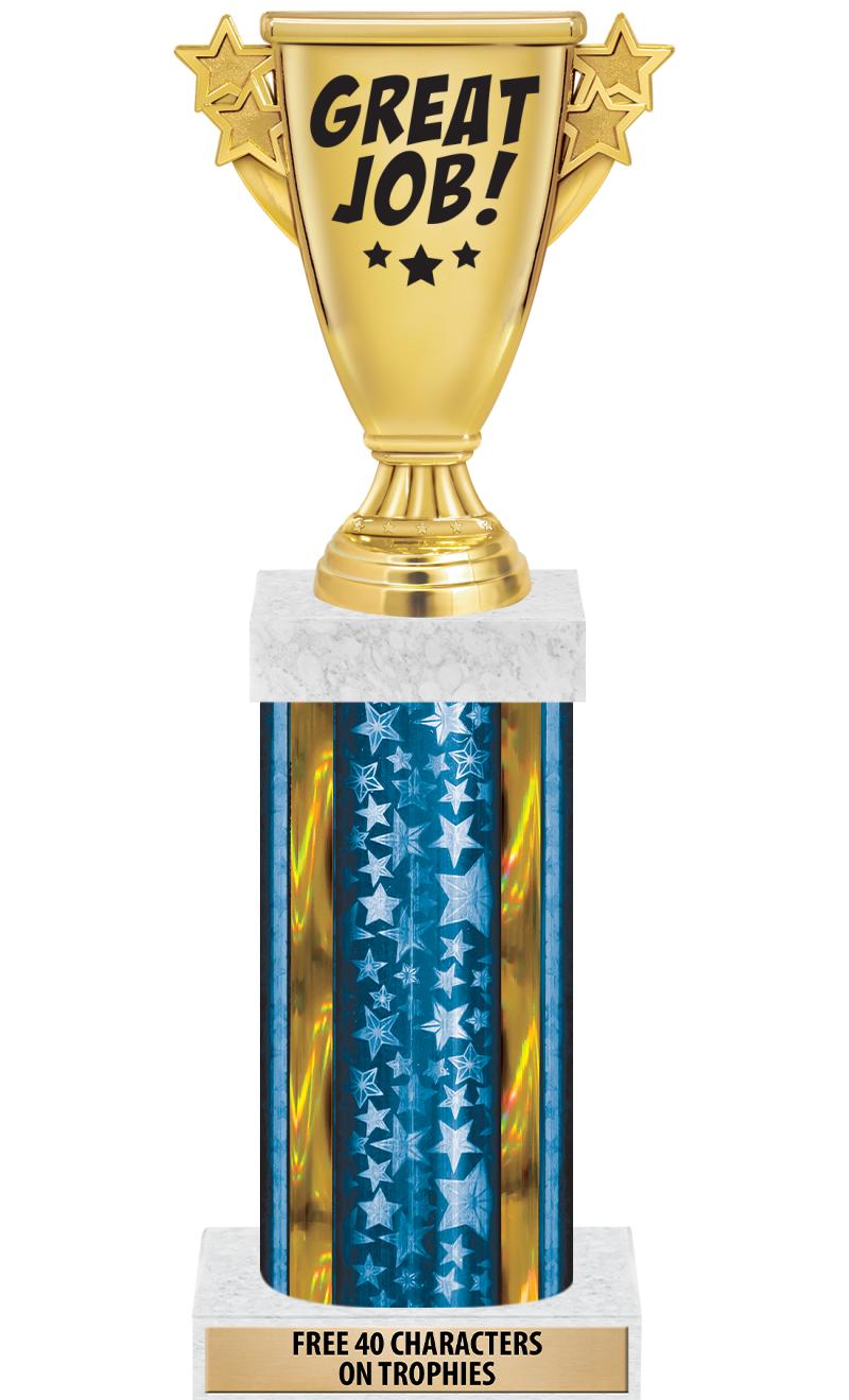 14"BLUE/GD-STARS-GD FIG/SQUARE