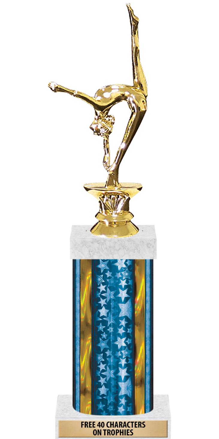 14"BLUE/GD-STARS-GD FIG/SQUARE