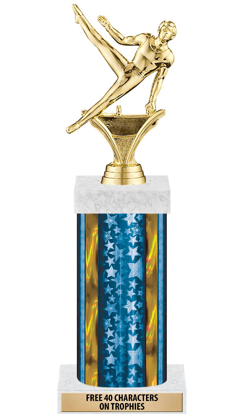 14"BLUE/GD-STARS-GD FIG/SQUARE