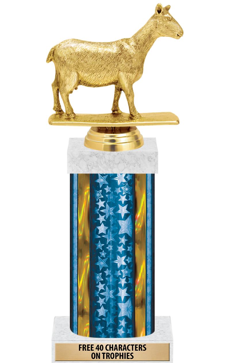 14"BLUE/GD-STARS-GD FIG/SQUARE