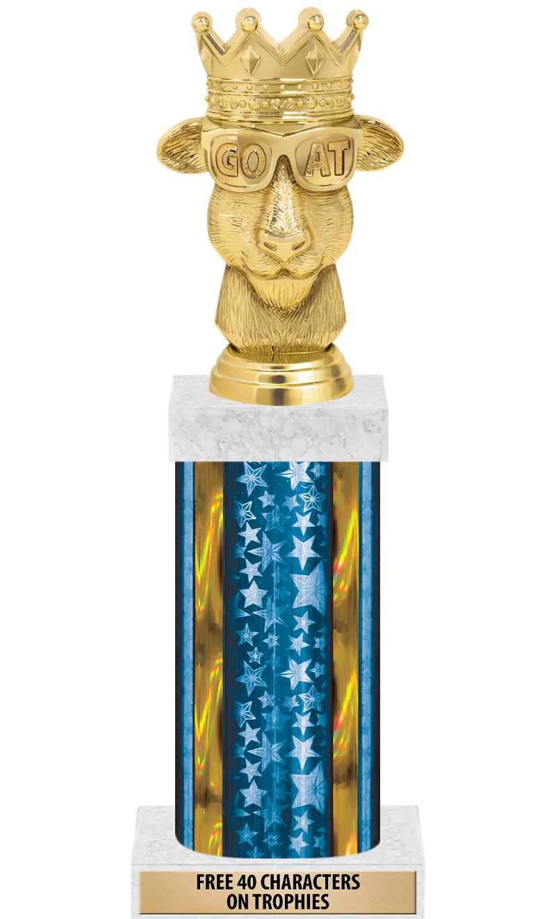 14"BLUE/GD-STARS-GD FIG/SQUARE