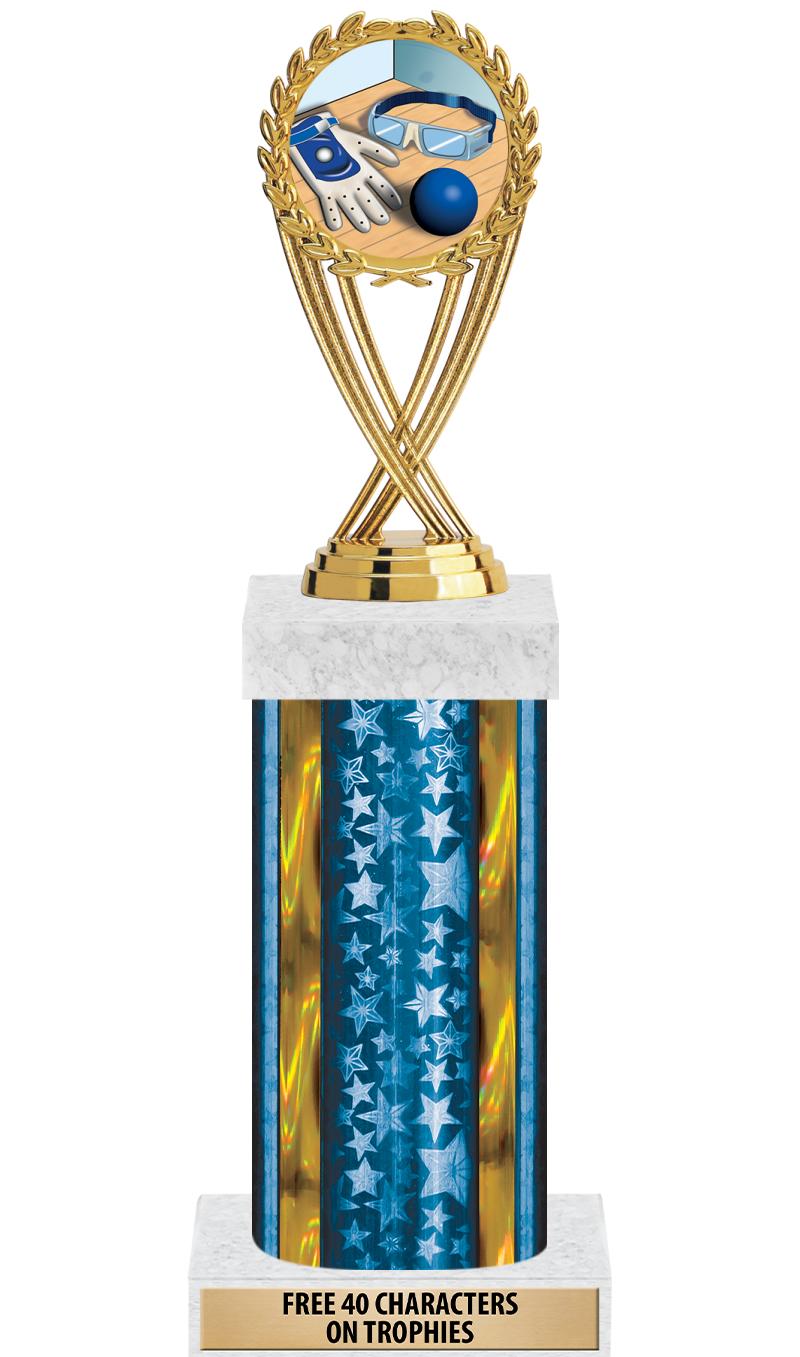 14"BLUE/GD-STARS-GD FIG/SQUARE