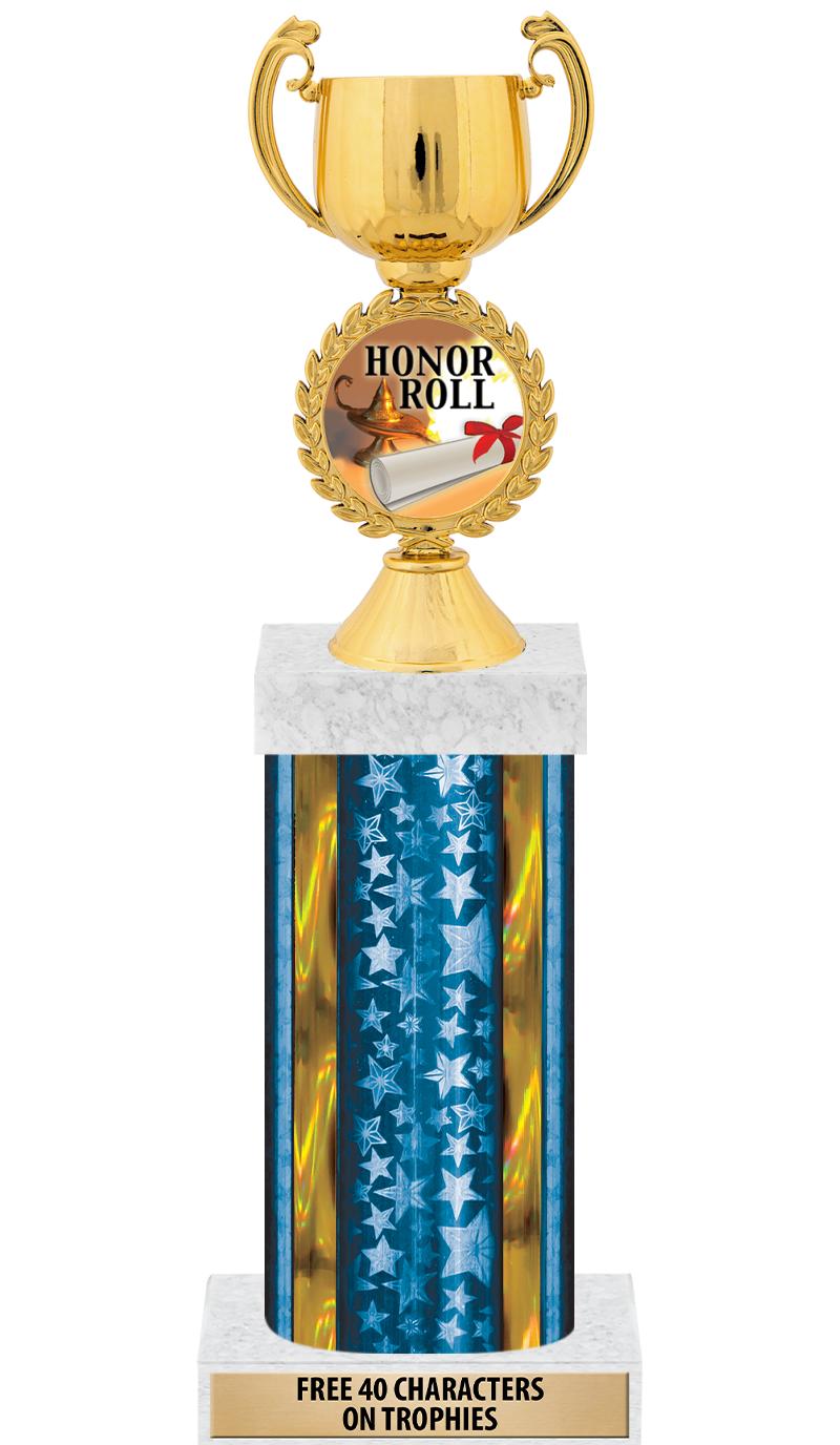 14"BLUE/GD-STARS-GD FIG/SQUARE