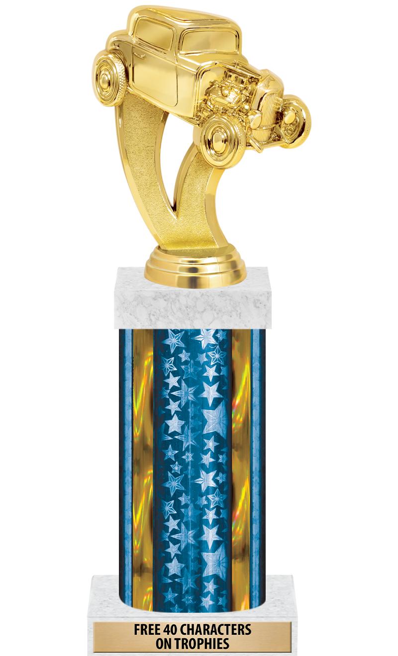 14"BLUE/GD-STARS-GD FIG/SQUARE