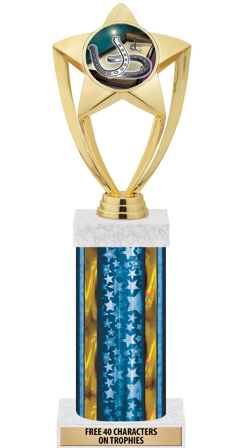 14"BLUE/GD-STARS-GD FIG/SQUARE