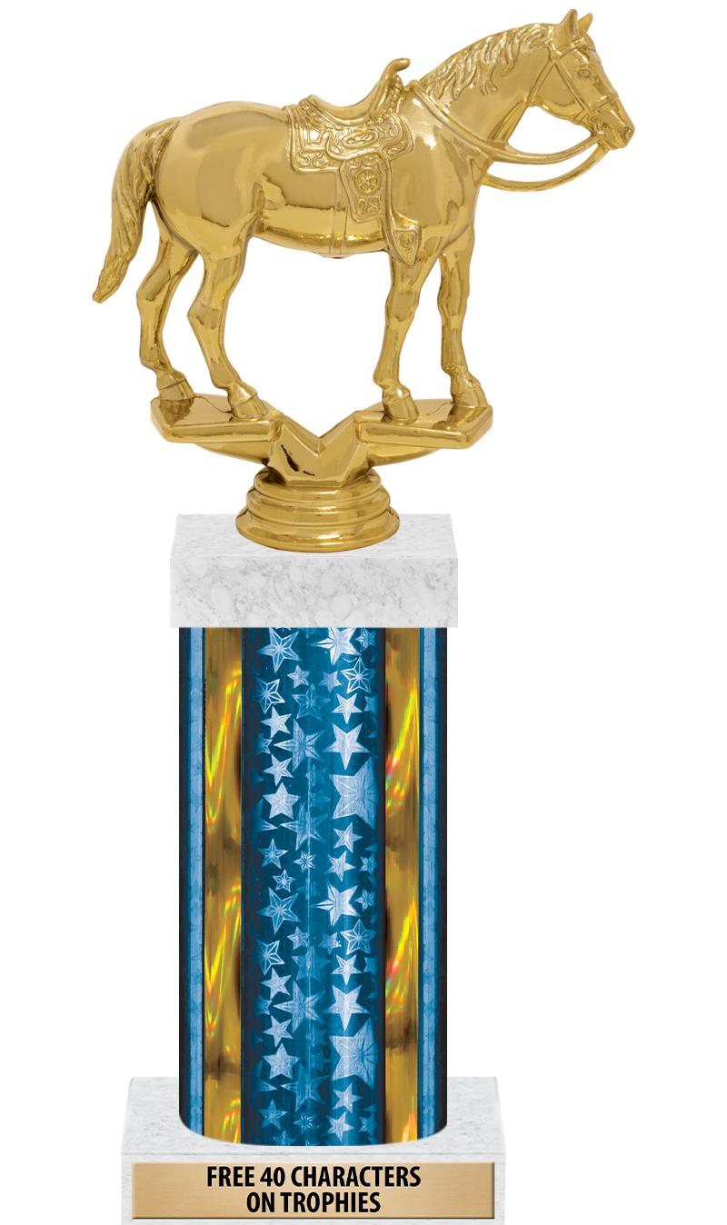 14"BLUE/GD-STARS-GD FIG/SQUARE