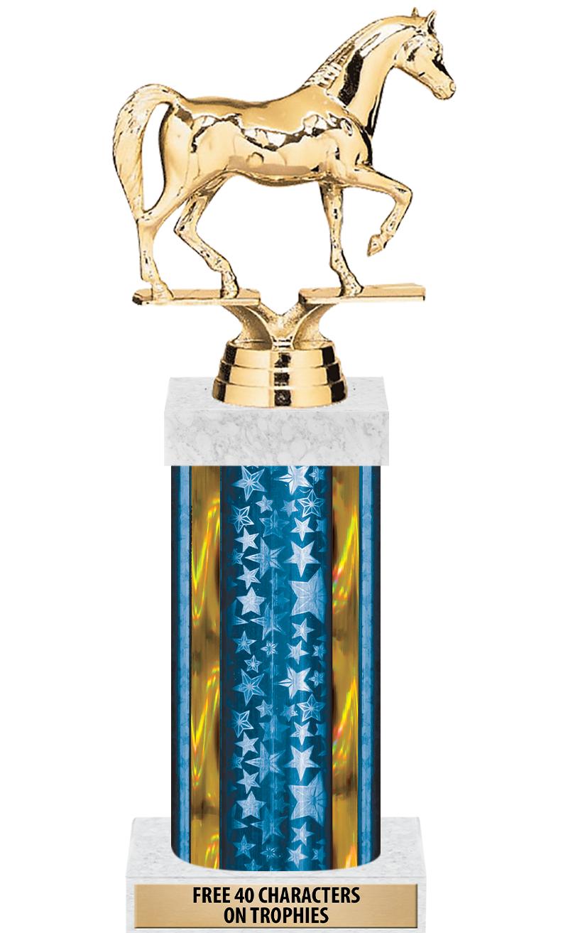 14"BLUE/GD-STARS-GD FIG/SQUARE