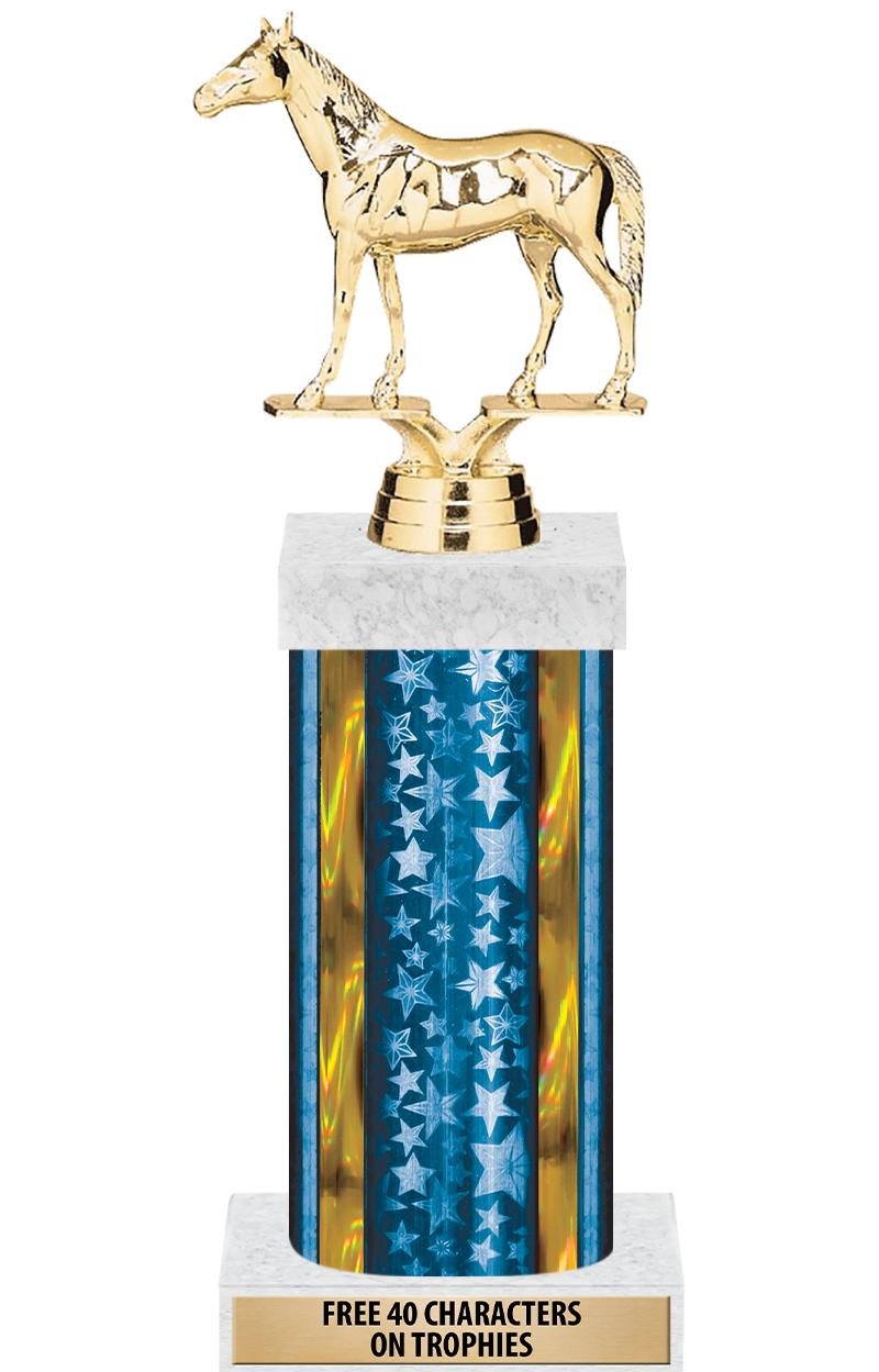 14"BLUE/GD-STARS-GD FIG/SQUARE